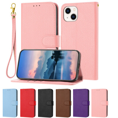Brieftasche Leder Stoßfest Ständer Etui Abdeckung für iPhone 15 Plus 12 13 14 Pro Max