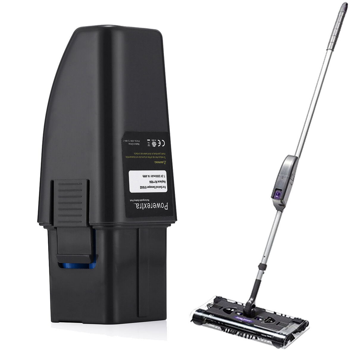 2PACK 2.0Ah 7.2V NIMH Vacuum Battery RURBG For Ontel Swivel Sweeper G1