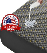 Protector De Colch n Impermeable, Tama o Queen, S bana Ajustable 6"-18" NEW US.