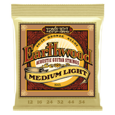 Ernie Ball 2003 Eathwood Acoustic Guitar Strings Medium-Light Bronze 12-54