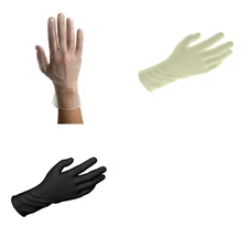 Dynarex Nitrile/Vinyl/Latex Exam Gloves Powder Free - Select Size and Qty