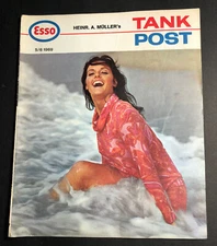 1960 Esso Gas Oil Tank Post Foldout Sexy Pin Up Mid Century Modern Clothes