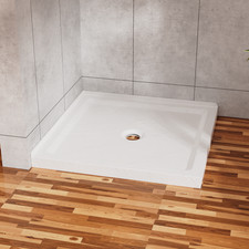 36"x36" Shower Pan 3.3" Height Double Threshold Shower Base in Slate White
