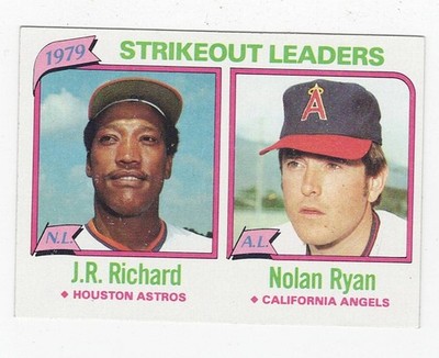 Strikeout Leaders J.R. Richard Nolan Ryan 1980 Topps #206 r2