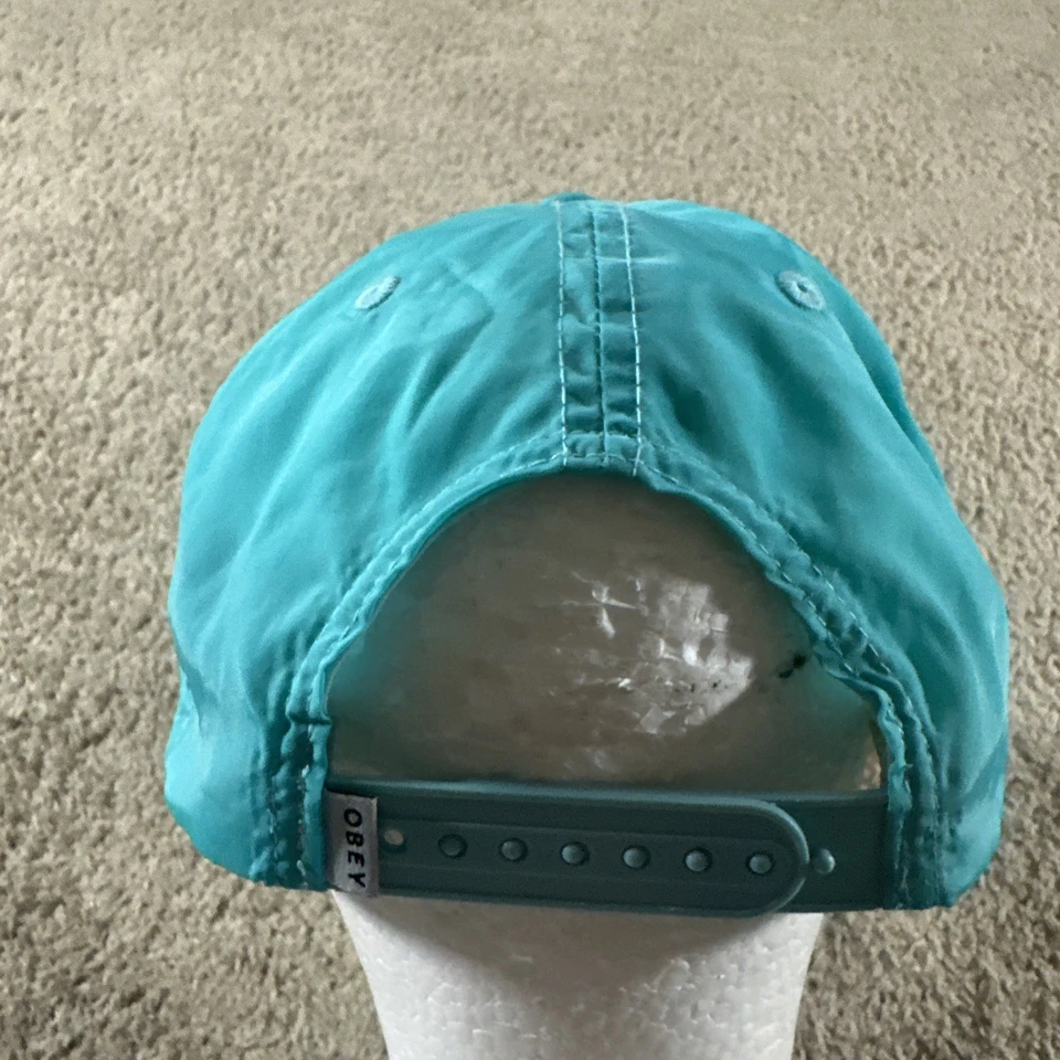 Obey Worldwide 帽子男式绿色蓝色平沿帽街头服饰熊标志滑板 — 第 3/4 张图片