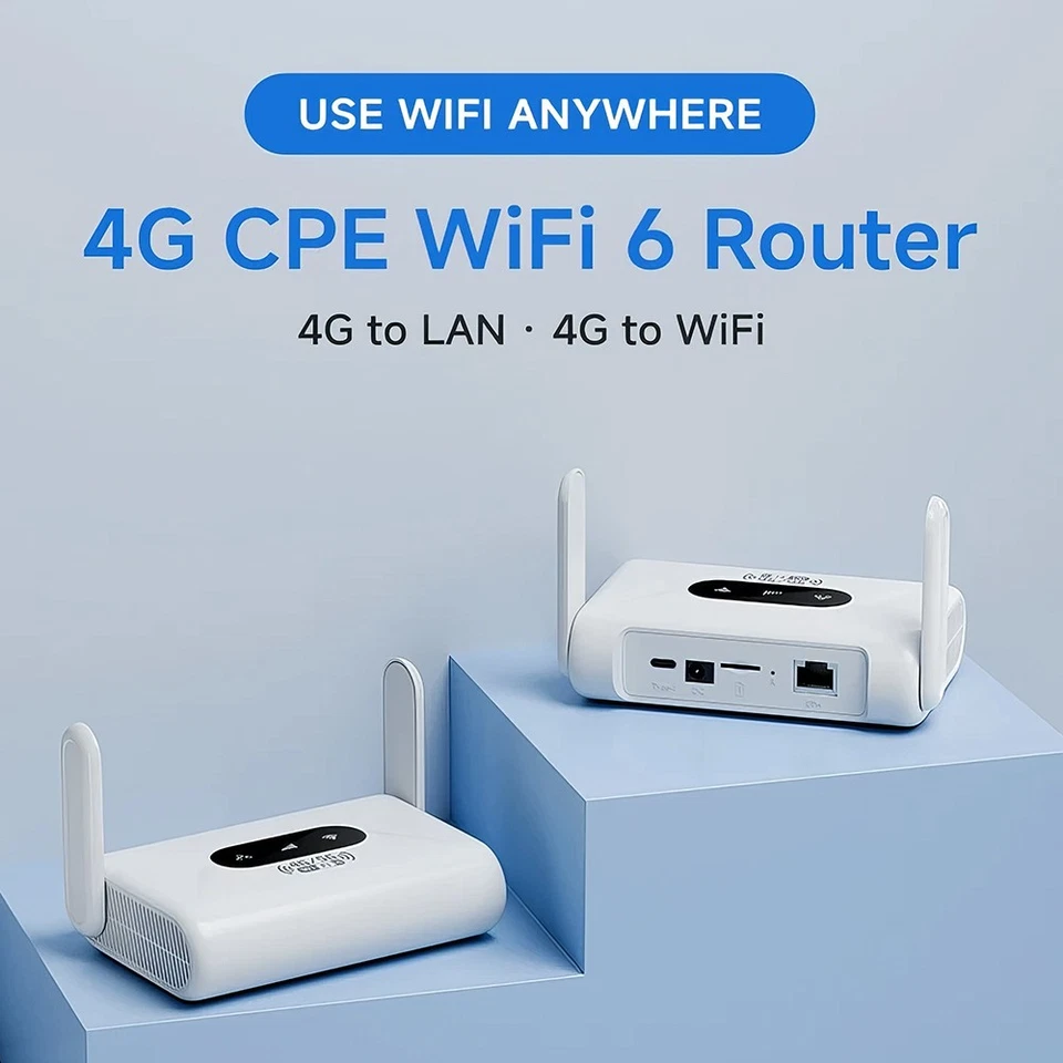 4G/5G LTE Router Mobiler WLAN-Hotspot Router 300 Mbit/s WLAN SIM-Kartensteck - Bild 2 von 4