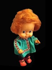 Retro Vintage Puppe Fratz Püppchen Rotschopf Gummipuppe 60er Höhe: 22 cm