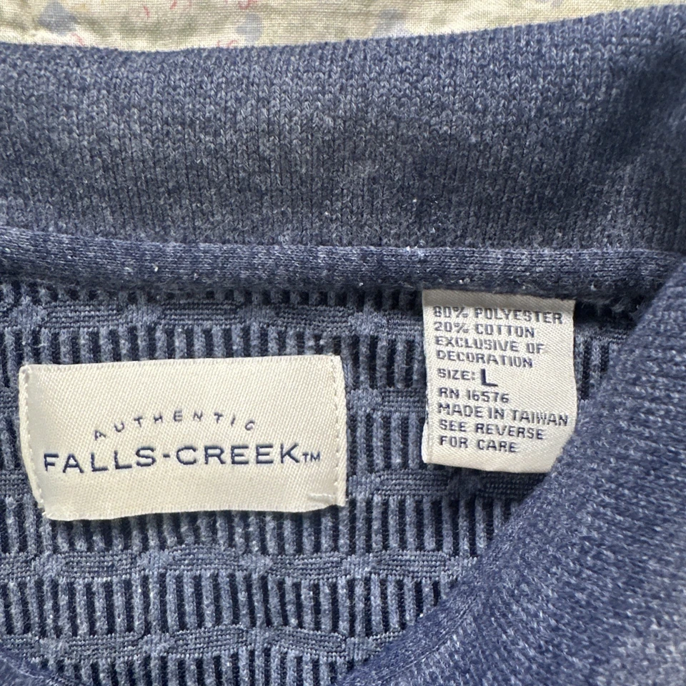 Vintage Authentic Falls Creek Polo Shirt Mens L Blue Golf Banded Bottom Tony - Image 2 of 4
