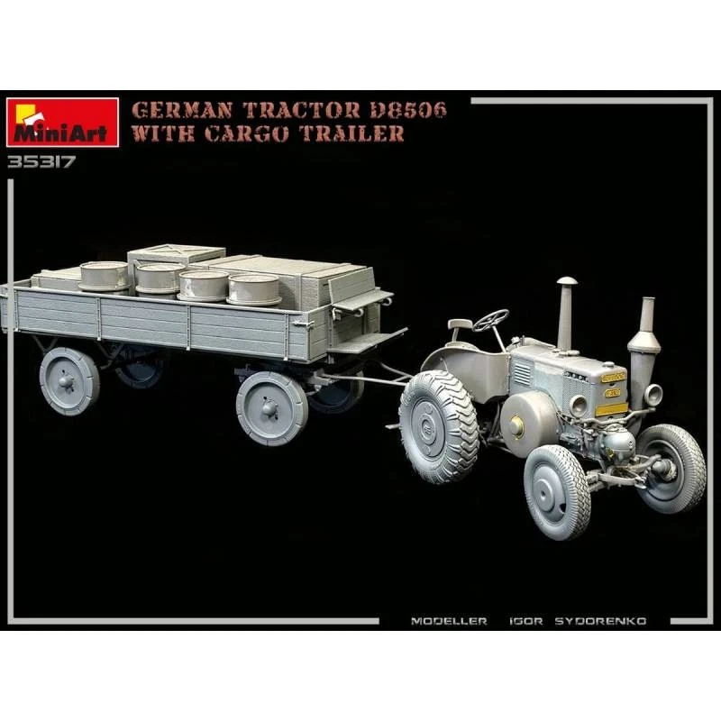 Modellino Tedesco Trattore D8506 Con Cargo Rimorchio MiniArt 35317 1/35ème - Immagine 2 di 4