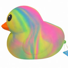 Sunny Days Jumbo Squeezy Duck Tie Dye Rainbow Squishy Sensory Stress Fidget Toy