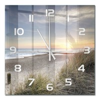 Wanduhr Mit Leisem Uhrwerk Sonnenuntergang Und DüNen WeißE Zeiger 60X60 Cm