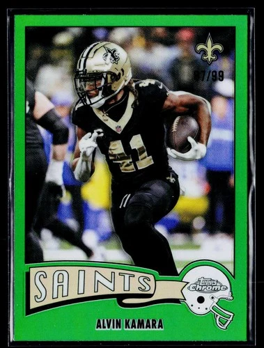 2025 Topps Chrome Alvin Kamara Green Refractor (RAW)