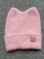 New Style Martin Women Beanie Knit Cat Ear Hat - Rose Pink