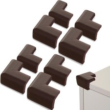 8 Pack Baby Edge Guard Foam Corner Cushion Protector L Shape Child Safety Brown