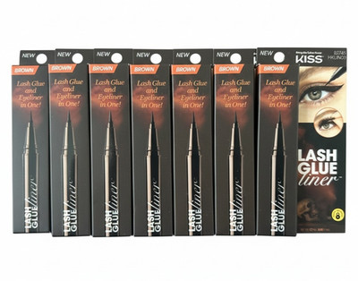 7X KISS Lash Glue Liner False Eyelash Glue & Eyeliner - Brown
