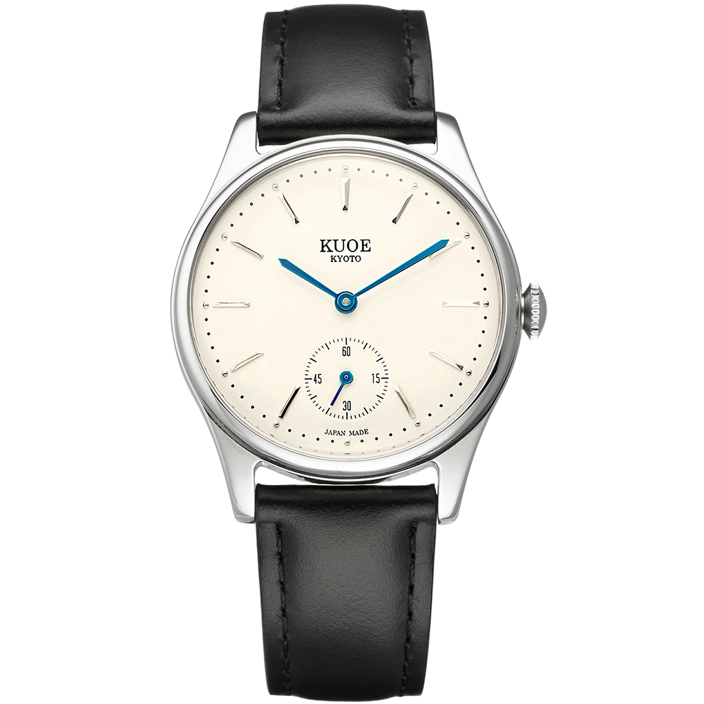 KUOE KYOTO OLD SMITH 90-001 Quartz Watch Black Band Cream Bar