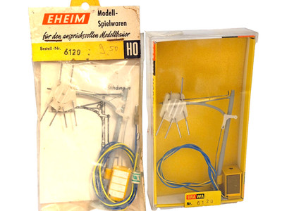 EHEIM HO 2 St. 6120 elektr. Weiche Trolleybus O-Bus in OVP BRAWA Vintage RAR !