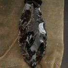 Green Patina Cast Figure Handle Pendant w/ Obsidian-Style Knapped Stone Blade — photo 3