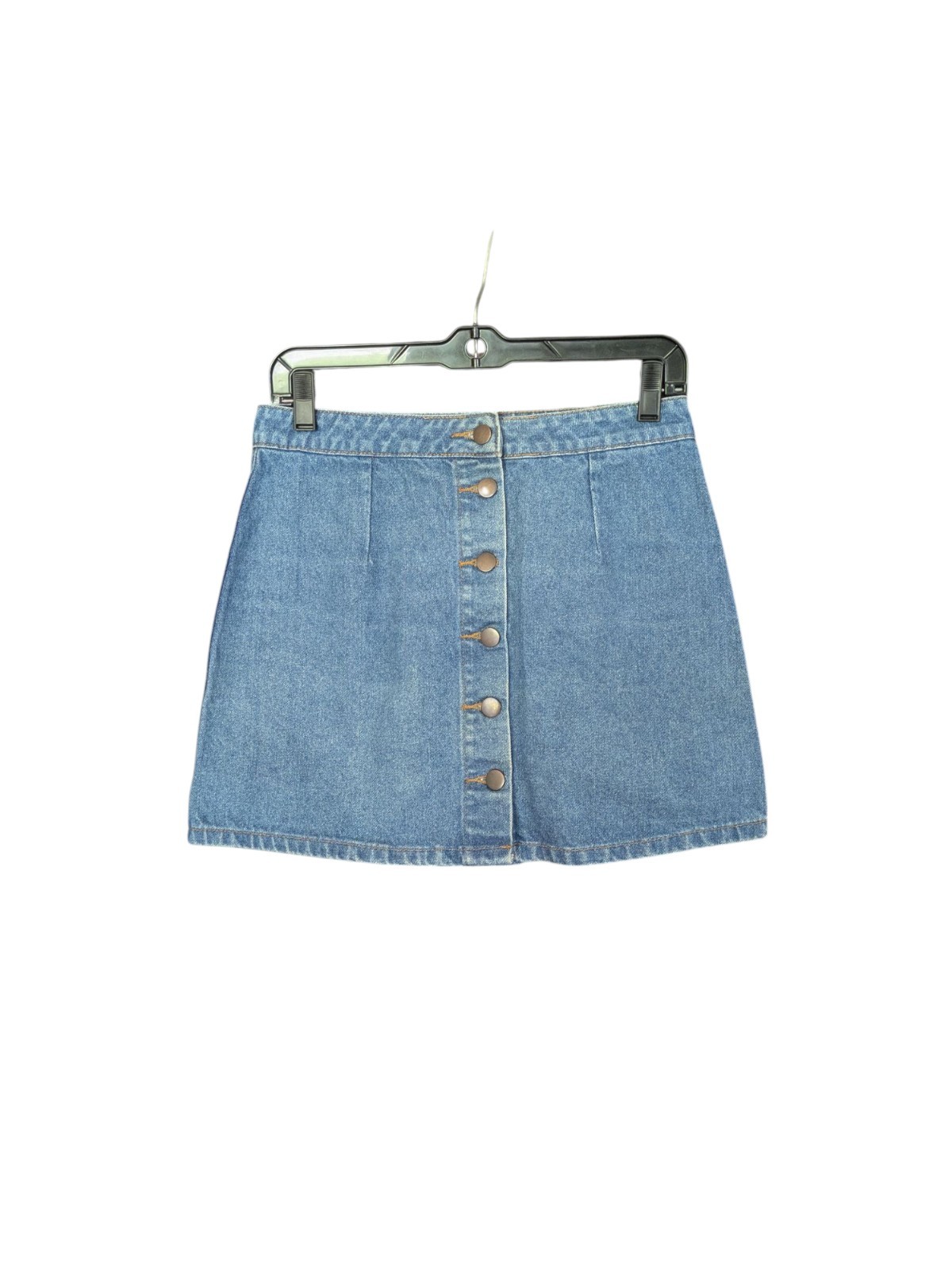 Dotti Blue Denim A-Line Mini Skirt with Button Closure Size 10 AUS 6 US-image
