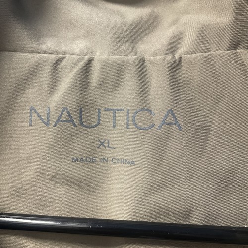 Nautica Men's Full Zip Hooded Wind Resistant Tan Jacket Size XL - Picture 2 of 5