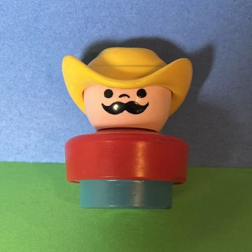 Vintage Fisher Price Chunky Little People Farmer Cowboy Figure Western 1990