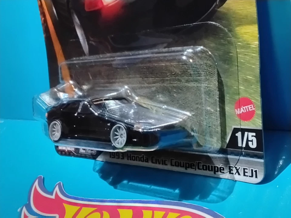 2025 HOT WHEELS FAST & FURIOUS 1993 HONDA CIVIC COUPE EX EJ1 #1 BLACK JDM - Image 4 of 4