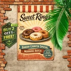 Donut Retro Tin Metal Sign Vintage Dine Wall Art Decor 8x12