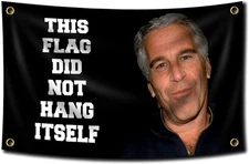 This Flag Did Not Hang Itself Funny Jeffrey Epstein Flag Funny Poster Durable...