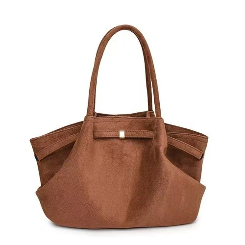 Women’s Large Capacity Suede Tote Bag – Commuter Shoulder Handbag