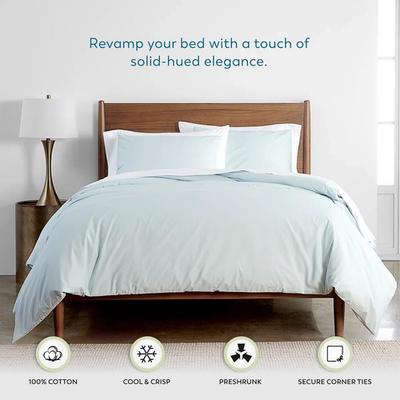 #ad #ad Simply Put 100% Cotton King Duvet Cover Set W 2 Shams Spa Blue $55.00