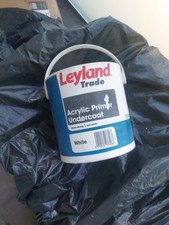 Leyland Trade Acrylic Primer Undercoat, white paint product preparing surfaces.