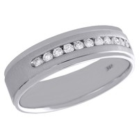14K WeißGold Diamant GebüRstetes Verlobungsring Herren Ehering 0.25 Karat