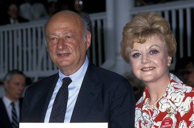 Ed Koch Angela Lansbury at Ed Koch Hosts Salute to Theater Week at- Old Photo 1