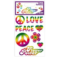 Bunte Flower Power Hippie Tattoos FüR Karneval Und Mottopartys Bunt
