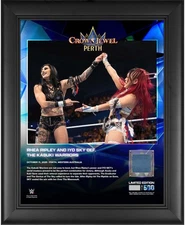 Rhea Ripley & Iyo Sky Framed 13x16 2025 Crown Jewel Collage w/MU Canvas - LE 500