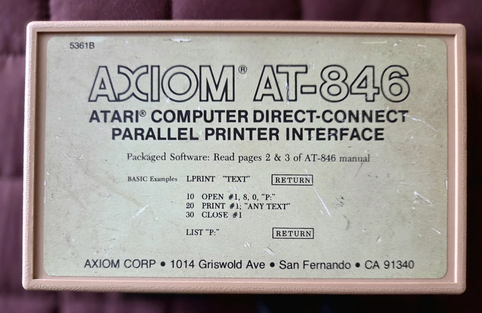 Axiom AT-846 Atari Direct Connect Parallel Printer Interface - Image 3 of 4