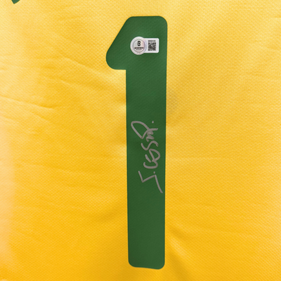 【希少】Julio Cesar ジュリオ・セザール　ブラジルユニフォーム Julio Cesar Signed Brazil FC Home Soccer Jersey #1 with Beckett