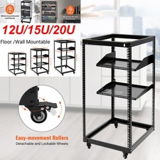 12U/15U/20U Network Data Server Rack Open Frame Server Rack Metal with Wheels