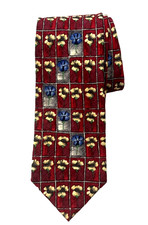 Ungaro Paris Men's Silk Necktie Made in Italy Flowers on Burgundy 59x3 3/4"