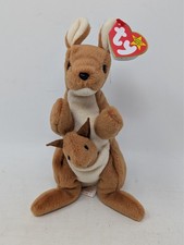 1996 Vintage Retired Ty Beanie Baby - POUCH the KANGAROO Plush Toy - With Tag