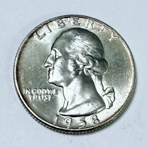 1958-D Washington Quarter 90% Silver AU About Uncirculated Details #4375