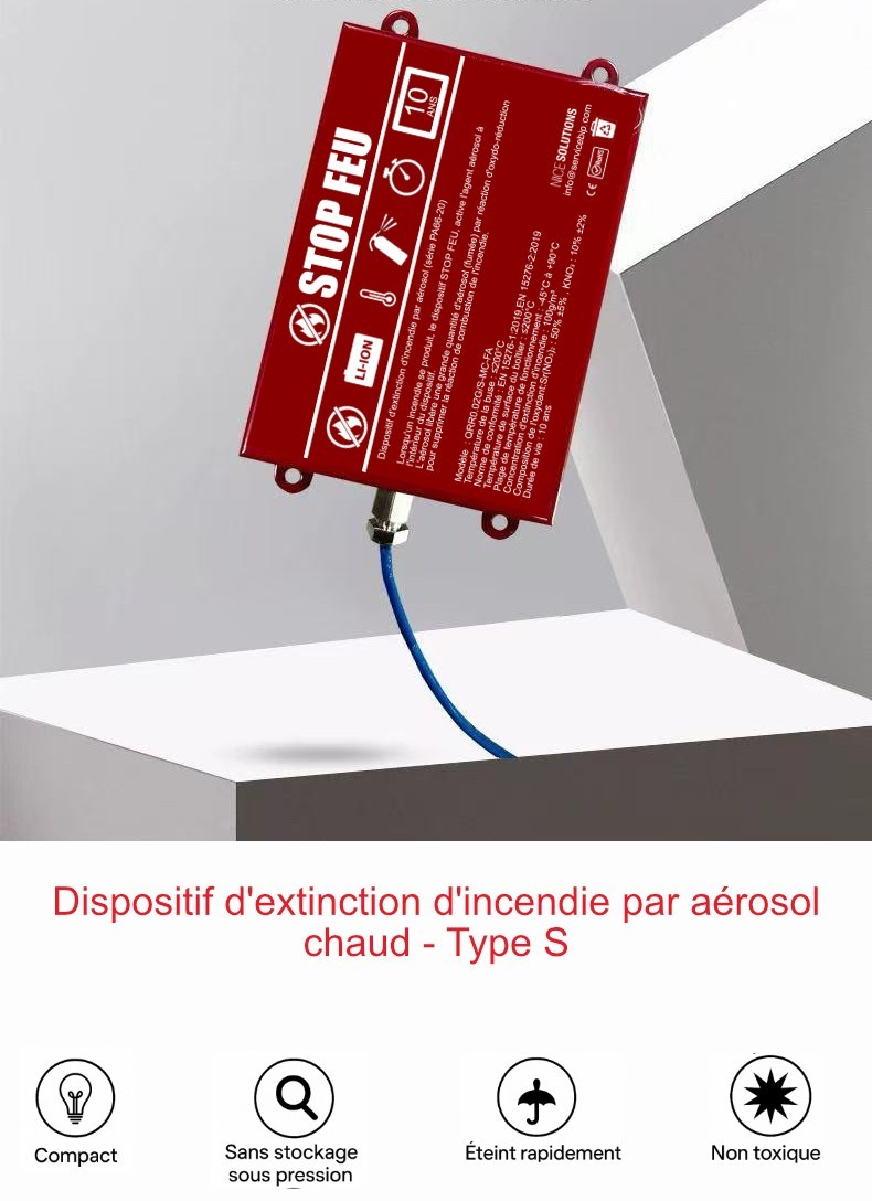 Extincteur automatique pour armoire électrique de 1 kg en acier rouge