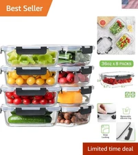 Versatile 8 Pack of 36oz Glass Food Storage Containers - Oven & Dishwasher Safe