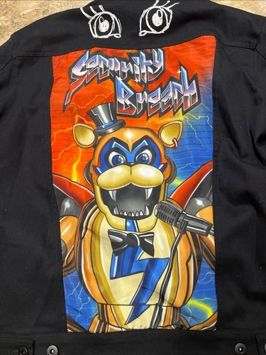 Five Nights at Freddy's Size XL Security Breach Black Denim Jacket image 4