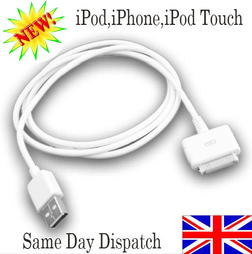 USB 2 Datenkabel Sync-Kabel für iPhone iPod Nano Touch @@schneller Versand aus UK@@ - Bild 1 von 1