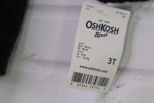 OshKosh Bgosh Varsity Sweater Cardigan Zip Up Dark Gray Toddler Boys Size 3T - 第 6/8 張圖片