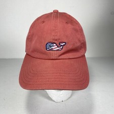 Vineyard Vines Strap Back Hat Cap Pink Whale Logo Embroidered USA Flag Baseball