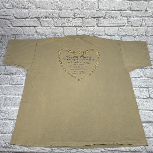 Vintage Y2K Stevie Nicks Tee Pondering the Millennium 2000 T-Shirt Beige XXL - Picture 17 of 24