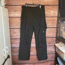 Ski Snow Pants L Slalom Black Elastic Waist Zip Pockets Adjustable Waist Waist