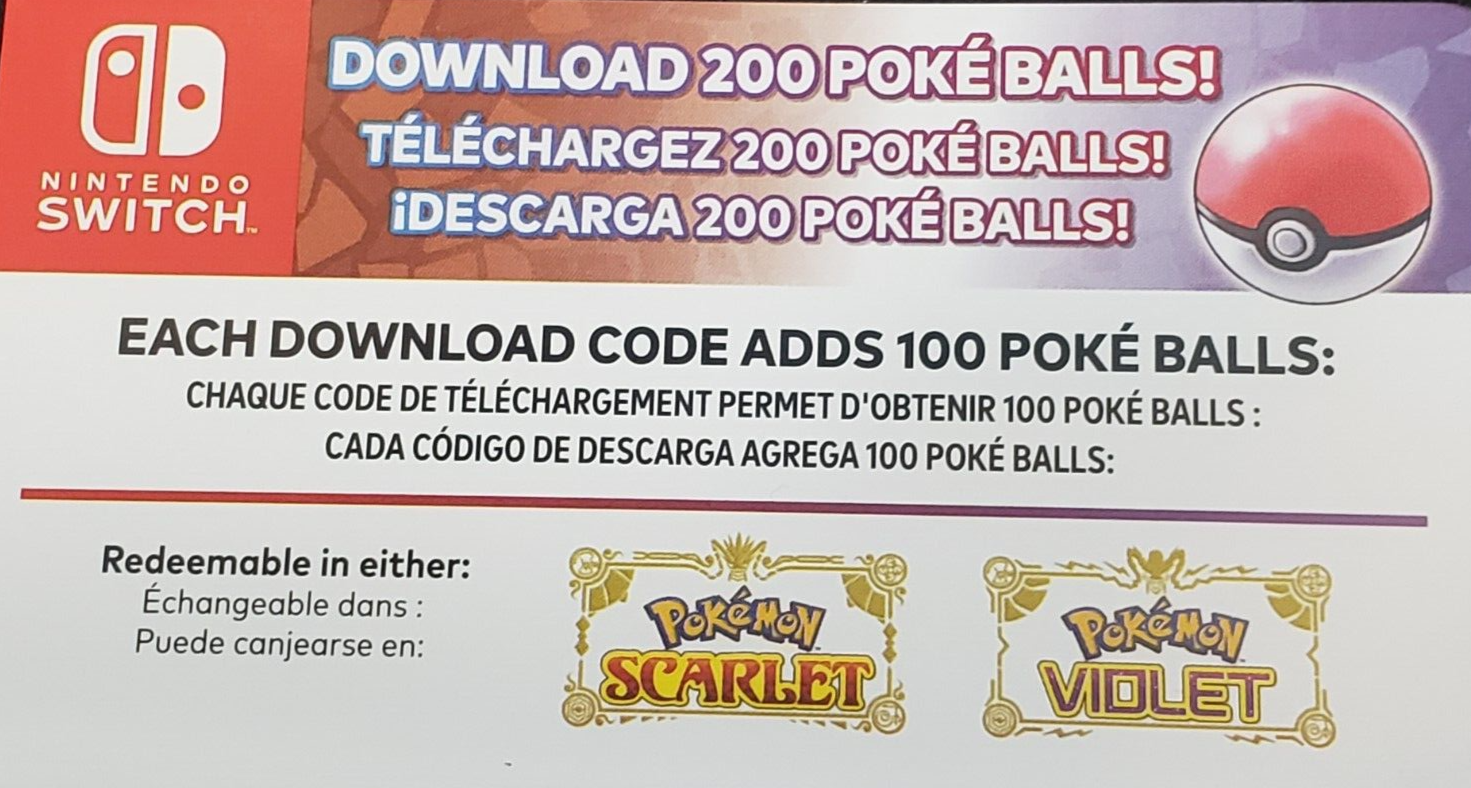 Pokémon Scarlet and Violet - 30 Poké Balls Serial Code 